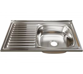 Мойка mixline 50х80х18 см, 0.8, правый выпуск 3 1/2, с сифоном 528178 