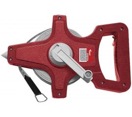 Землемерная рулетка (красный открытый корпус, фибергласовая лента 30 м) КУРС 17663 