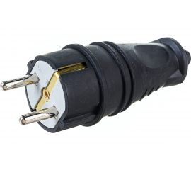 Штепсельная прямая вилка NE-AD с заземлением, 16А, евро, каучук, 4001 
