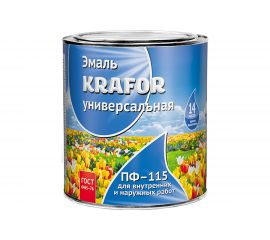 Универсальная эмаль Krafor ПФ-115 желтая 0.8 кг 6 206140 