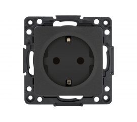 Механизм 1-местной розетки EKF PROxima Стокгольм, с заземлением, 16А, черный, с защитными шторками EZR16-028-10 