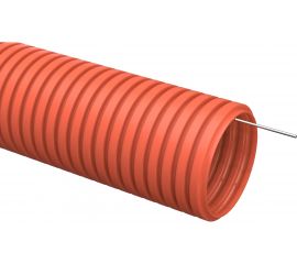 Гибкая гофрированная труба ПНД ZITEG d32 мм с протяжкой, цвет оранжевый, 50м 7930108870416 