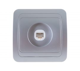 Телефонная розетка Smartbuy 1-местная серебро Марс SBE-02s-S1-PH 