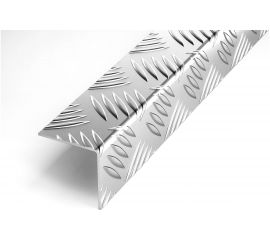 Рифленый угол из алюминиевого листа ЛУКА Квинтет 40х40х1,5 мм, 2 м, 5 шт./уп. без покрытия УТ000028684 