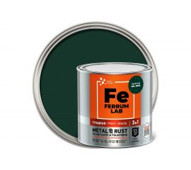 Грунт-эмаль по ржавчине 3 в 1 ЯРОСЛАВСКИЕ КРАСКИ FERRUM LAB (гладкая; зеленая RAL 6005; глянцевая) 213353 
