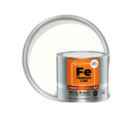 Грунт-эмаль по ржавчине 3 в 1 ЯРОСЛАВСКИЕ КРАСКИ FERRUM LAB белая, глянцевая, база А 243364 