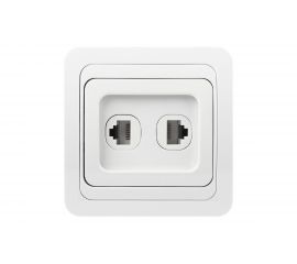 Розетка компьютерная + телефонная Smartbuy RJ45+Phone 1 местная белая Марс SBE-02w-S1-RJPH 