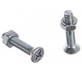 Винт Tech-Krep DIN965 с потайной головкой, оцинкованный M4х20 + гайка + шайба 20 шт - пакет Tec 114059 