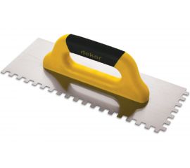 Зубчатая гладилка DEKOR HASSAN 120 х 400 мм квадратный зуб 10 х 10 мм пластиковая ручка 432 