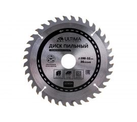 Диск пильный по дереву (200х32 мм, 36 зубьев,+кольцо,30/32) Ultima 115024 