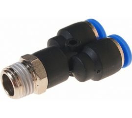 Фитинг Y-образный с наружной резьбой (8 мм; 1/4") для пластиковых трубок ROCKFORCE RF-SPX08-02 