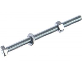 Болт с шестигранной головкой в комплекте с гайкой, шайбой, шайбой пружинной, ЗУБР, МАСТЕР, 303436-06-080 