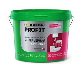Интерьерная латексная краска Лакра PROF IT База А, 14 кг Лк-00008177 