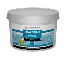 Шпатлевка латексная финишная выравнивающая для гипсокартона 3кг Лакра 90005285917 
