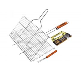 Большая решетка-гриль для стейков с вилкой BOYSCOUT + картонный веер 61301 