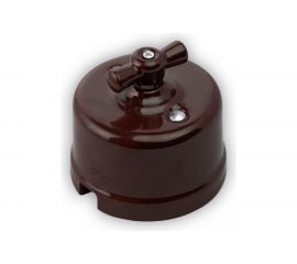 Двухклавишный выключатель Retrika, ретро цвет коричневый R-SW-22 