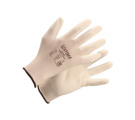 Нейлоновые перчатки с полиуретановым покрытием ULTIMA WHITE TOUCH белые ULT620/L 