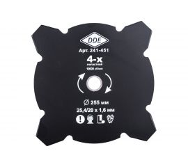Диск GRASS CUT (255х25.4/20 мм; 4-х лопастной) для триммеров DDE 241-451 