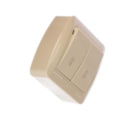 Проходной двойной выключатель Lezard DEMET кремовый 711-0300-106 