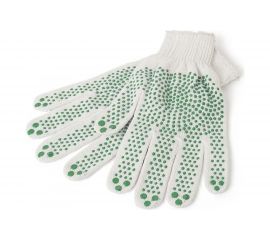 Трикотажные перчатки 1-2-Pro с точечным ПВХ покрытием, 3-х нитка, 7 класс, белые, ПБХ37 
