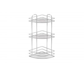 Полка в ванную TEKNO-TEL BK023SSM угловая, 3 яруса, нерж.сталь матовый 00-00002392 