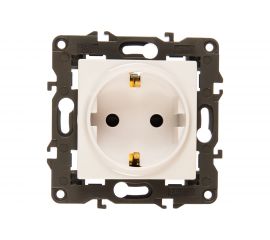 Розетка со шторками ЭРА Elegance 2P+E Schuko, 16A-250В, IP20, белый 14-2102-01 Б0034272 