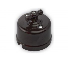 Проходной одноклавишный выключатель Retrika, ретро цвет черный R-SW-18 