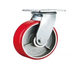Колесо большегрузное с полиуретановой шинкой С-4102-DUS поворотное, без тормоза, г/п 600 кг, 124 мм EURO-LIFT 00018519 