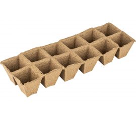 Кассета для рассады Россия 310х100х50 мм 12 ячеек, торфяная 5 шт. 64369 