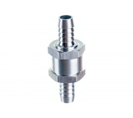 Штуцер соединительный 10х10 мм с обратным клапаном латунь никелированная SANTRADE 0495 