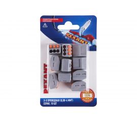 Соединительная 3-х проводная клемма REXANT с рычажком 0,08-4 мм2 серая 10 шт 06-0201-B10 