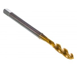 Машинно-ручной метчик TORNERI М 4х0.7 HSSE 6H DIN371 TiN с винтовой канавкой для глухих отверстий 036388 