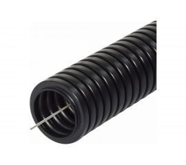 Гофрированная труба Промрукав ПА негорючая НГ стойкая к ультрафиолету УФ черная с/з д32 10м PR02.0270 