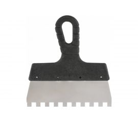 Шпатель из нержавеющей стали Россия 150 мм, зуб 4х4 мм 85154 