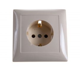 Розетка Кунцево-Электро СЕЛЕНА скрытой установки одноместная с з/к РС16-370 с/к 8146 