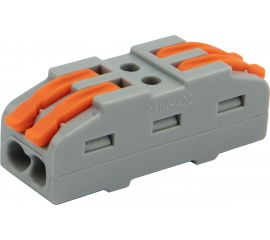 Проходная клемма REXANT с рычажком 2 полюса 0,08-4 мм2 серая 25 шт 07-6263-2 