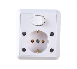 Мебельный блок Bylectrica 1 выключатель + розетка, скрытая установка, 4 лапки, серия ПАРИТЕТ, В-РЦ-7019 