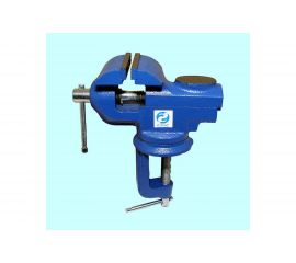 Слесарные тиски CNIC 60 мм поворотные настольные с наковальней, крепление струбциной 66627 