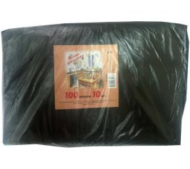 Мешки для мусора черные (10 шт; 100 л; 50 мкм; ПВД; 70х110 см) ООО Комус 328820 