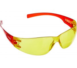 Защитные очки открытого типа ЗУБР желтые, пластиковые дужки 110326_z01 