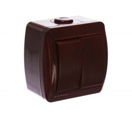 Двойной выключатель Lezard, NATA, вишня, 710-0600-101 