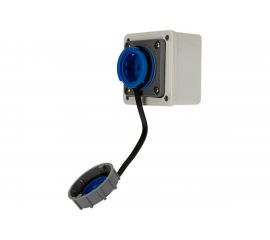 Настенная влагозащищенная розетка REXANT с крышкой 16 А, 2Р+РЕ, IP68 111-125 