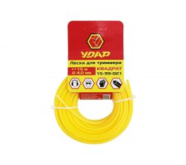 Леска (15 м; квадрат; 4 мм) для триммера УДАР 15-99-021 