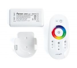 Контроллер RGB для светодиодной ленты FERON с П/У белый, 12-24V, LD63 48030 