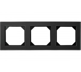 Трехпостовая рамка LIREGUS Эпсилон К14-245-03 E/BG черное стекло 28-238 