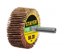 Круг шлифовальный лепестковый на шпильке STAYER P100, 50x20 мм 36607-100 