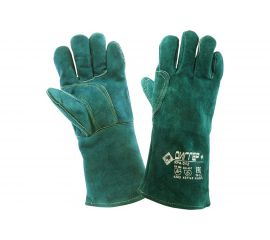 Спилковые краги с кевларовой нитью ДИГГЕР плюс зеленые, размер 10 кра012 