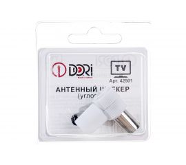 Антенный штекер DORI белый угловой 42501 