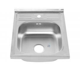 Мойка MELANA 5060 0,8/180 ДЕКОР накладная, прямоугольная с сифоном 099D t 10 