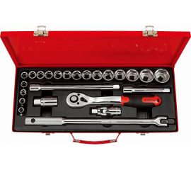Набор головок и аксессуаров AmPro 1/2 дюймовых в металическом кейсе, 24 предмета T45512 
